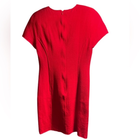 ESCADA scoop neck Red Wool Back Zipper Day 2 nite Classic Midi dress 38 - Picture 3 of 5
